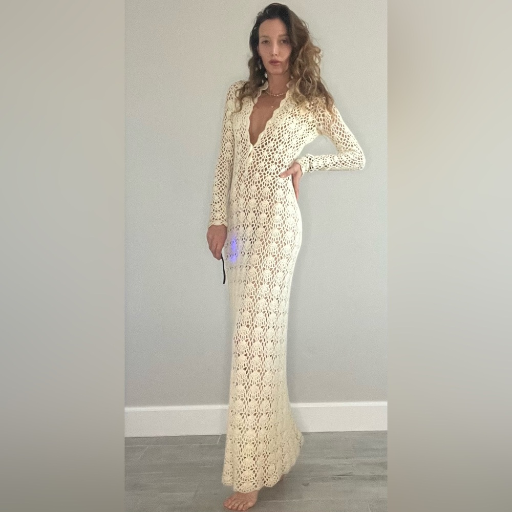 1970s vintage crochet maxi